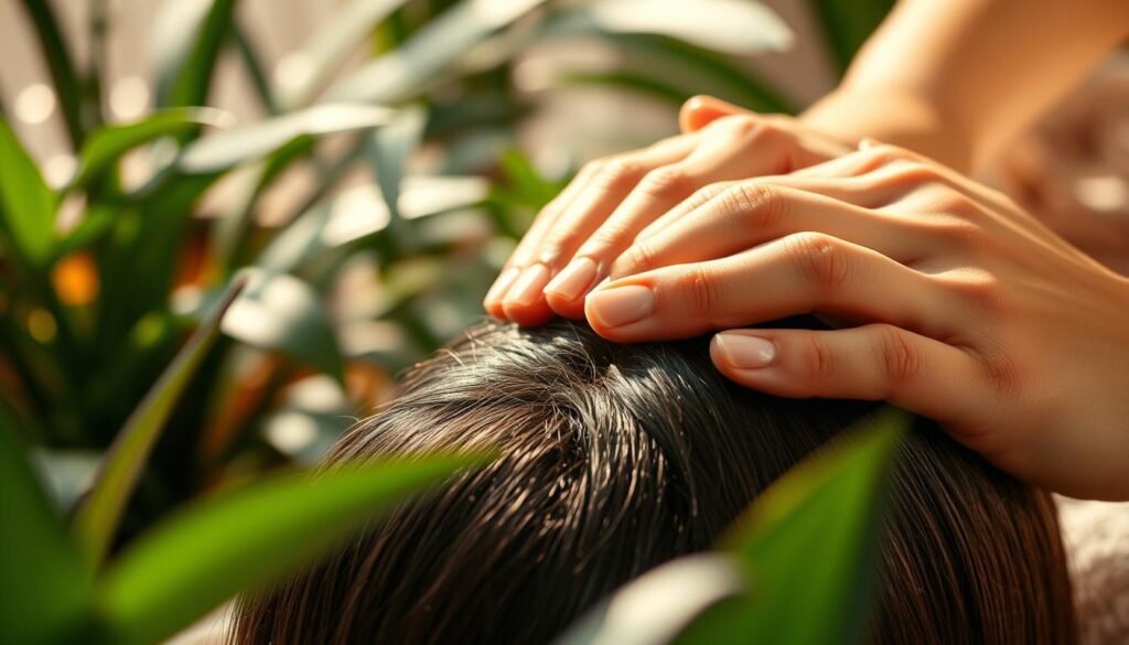 Distributing Natural Oils through Scalp Massage