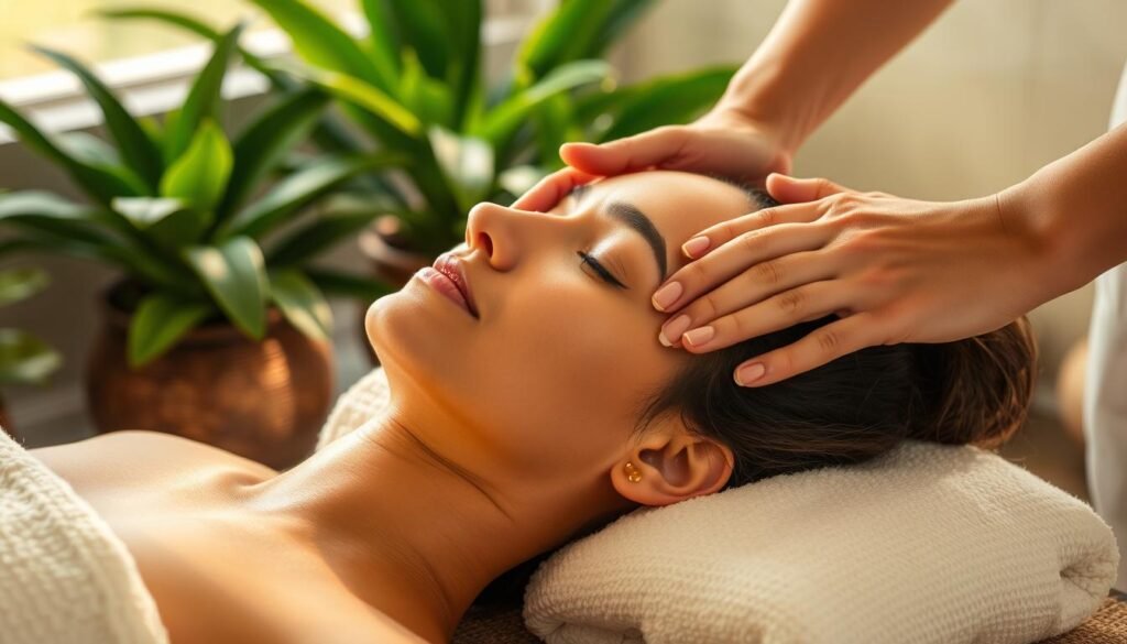Distributing Natural Oils through Scalp Massage