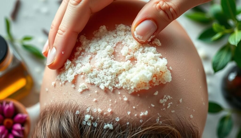 Removing Dead Skin and Oils from Scalp