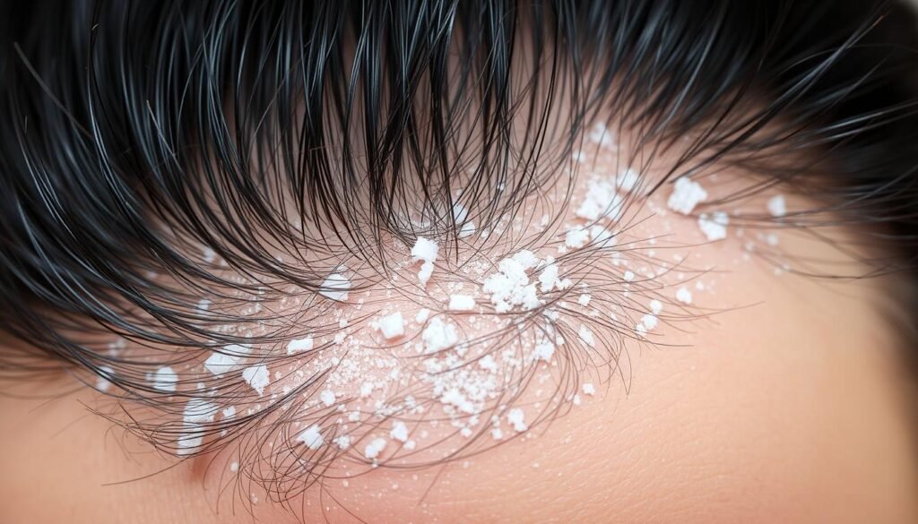what does dandruff look like